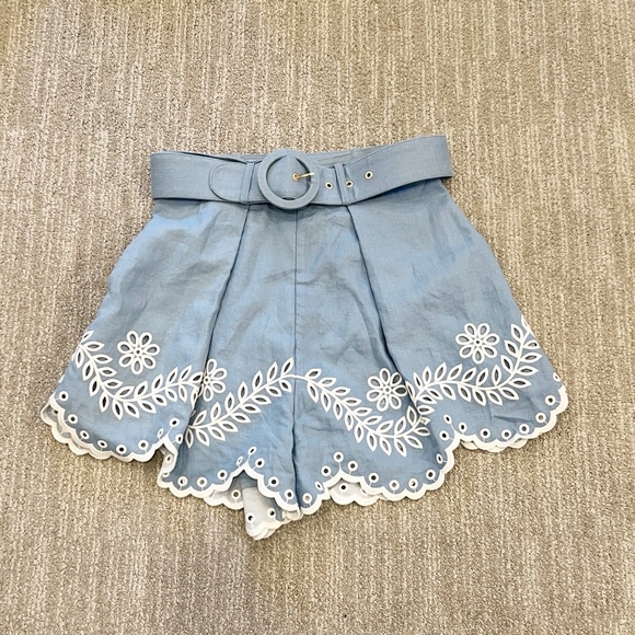 Zimmermann Junie Broderie Anglaise Linen Shorts - Picture 3 of 11